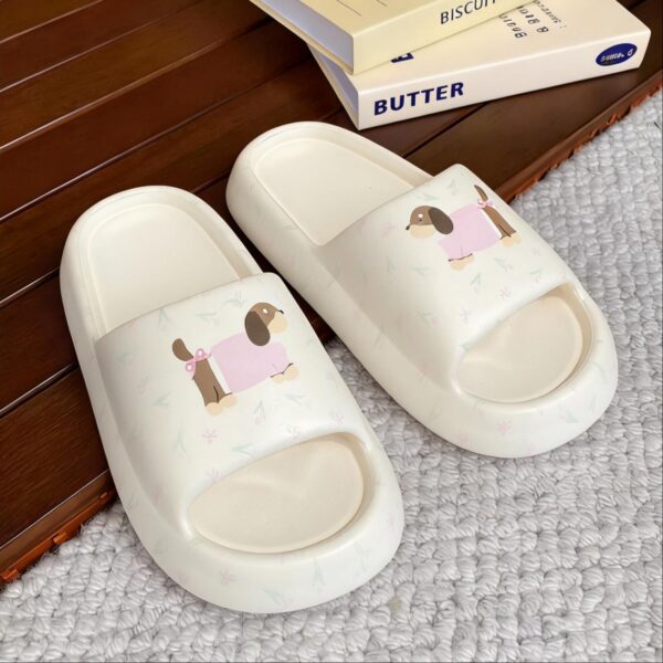 Printed Sausage Dog Slide Sandals For Women - Image 3