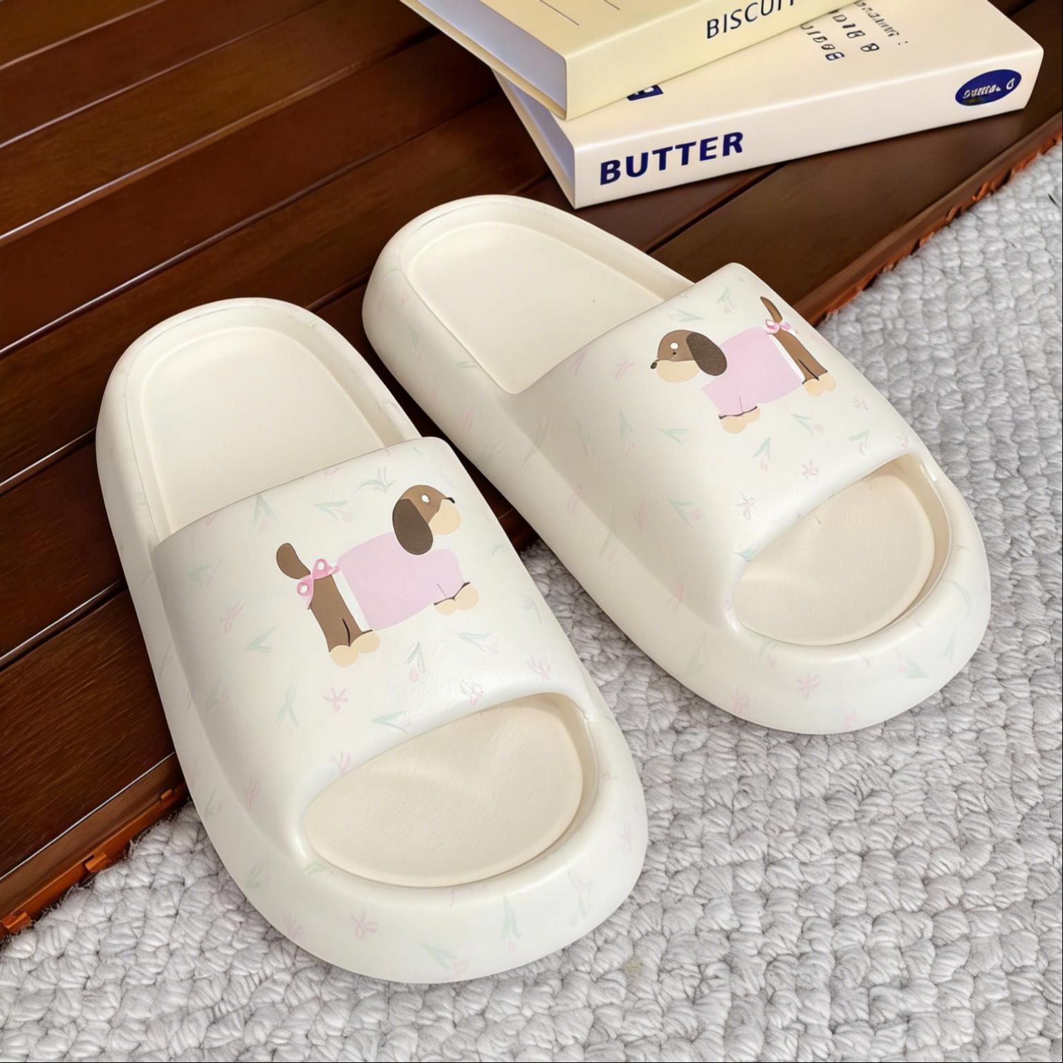 Printed Sausage Dog Slide Sandals For Women - Image 3