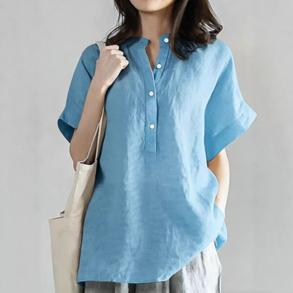 Mid-length And Long-sleeve Chic Casual Loose-fit T-shirt - Image 5