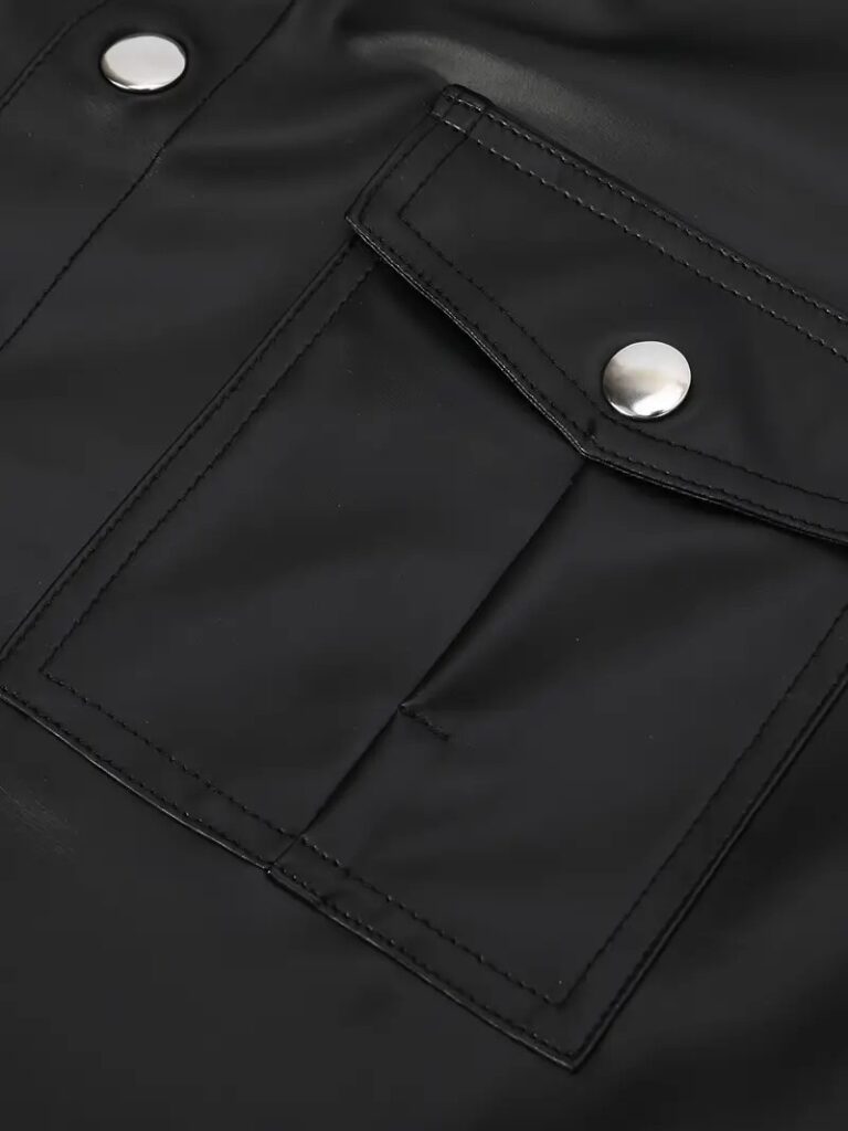 European And American-style Summer Casual Mens Patent Leather Tight-fitting Short-sleeve Top
