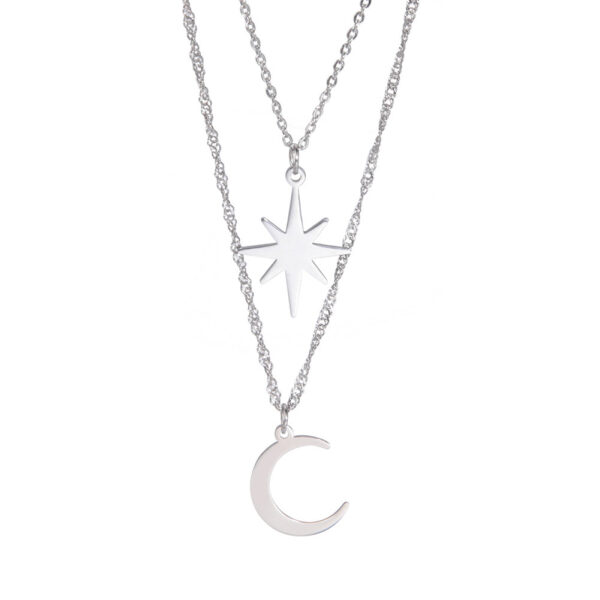 Japan-Korea Style Trendy Titanium Steel Cutout Fashionable Minimalist Clavicle Chain - Image 3