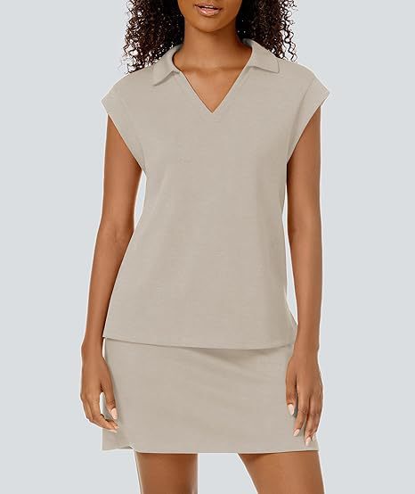 Casual Covered-Sleeve Lapel Shirt And Summer Sports Skirt Set - Image 43