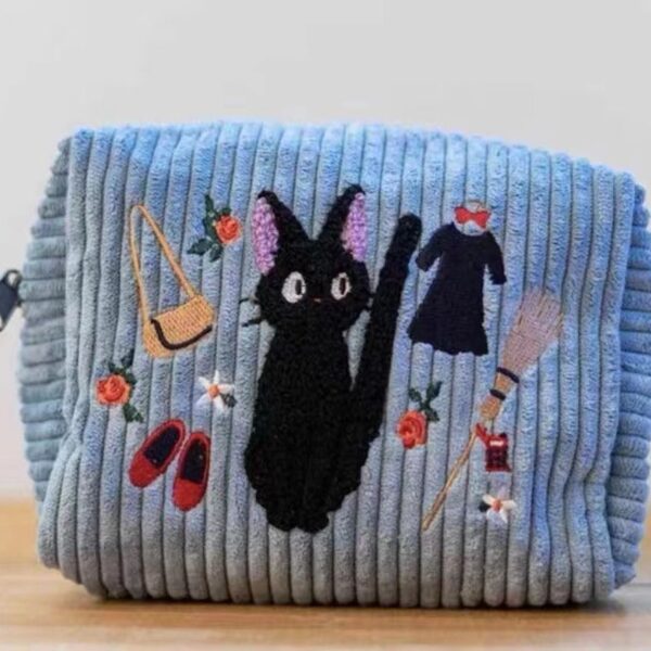Zipper Handheld Makeup Corduroy Embroidered Handbag - Image 6