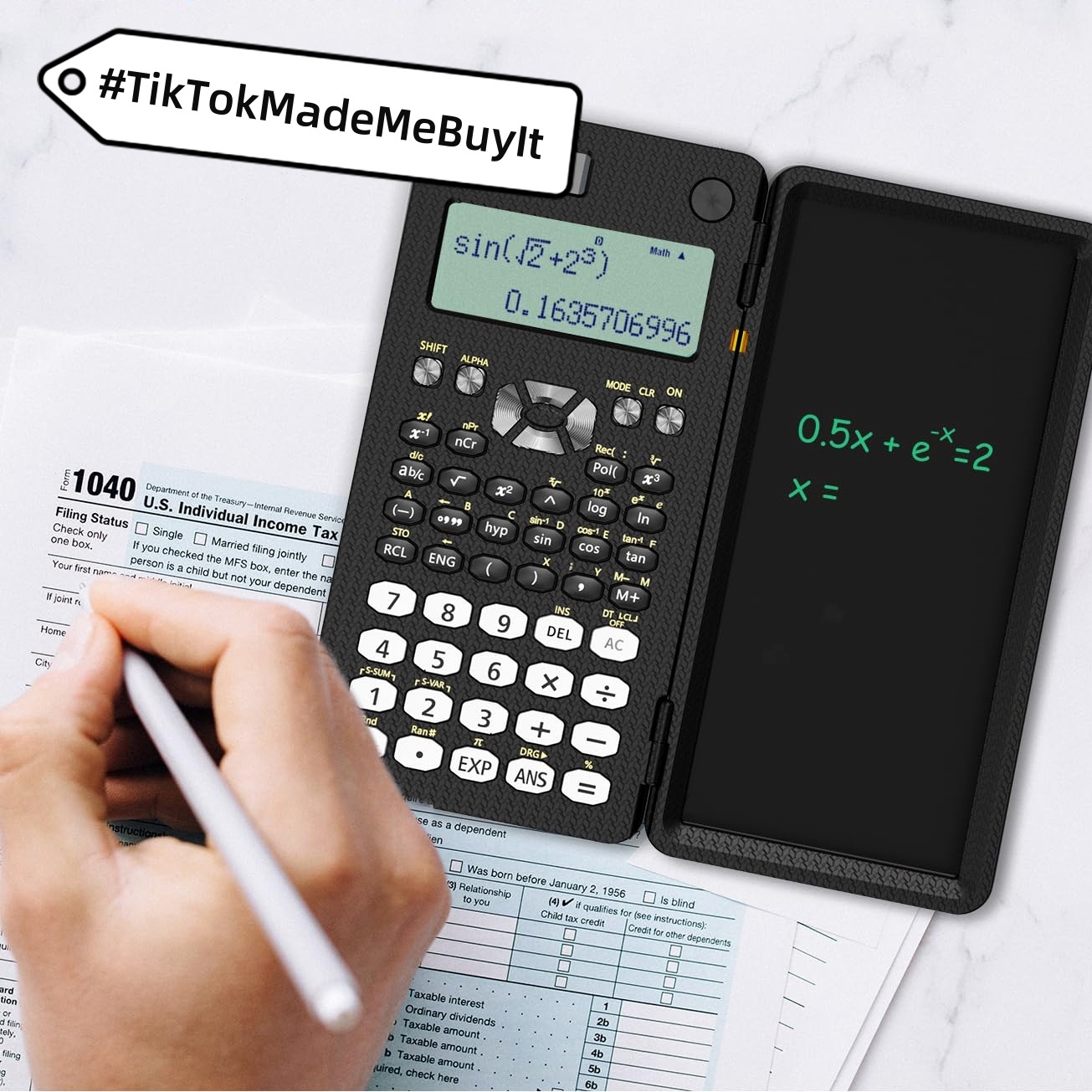 2 In 1 Foldable Scientific Calculators Handwriting Tablet Learning Function Calculator  Foldable Desk Scientific Calculators - Image 1