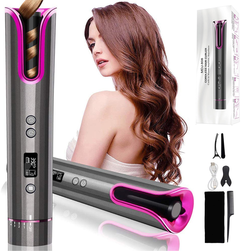 Automatic Hair Curler USB Cordless Wireless Auto Ceramic Curling Iron Hair Waver T Waves Iron Curling Wand Air Curler - Image 1