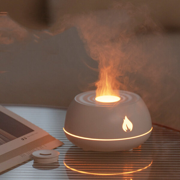 Flame Humidifier Aromatherapy Diffuser 7 Colors Light Home Air Humidifier 130ML USB Room Fragrance Essential Oil Diffuser - Image 12