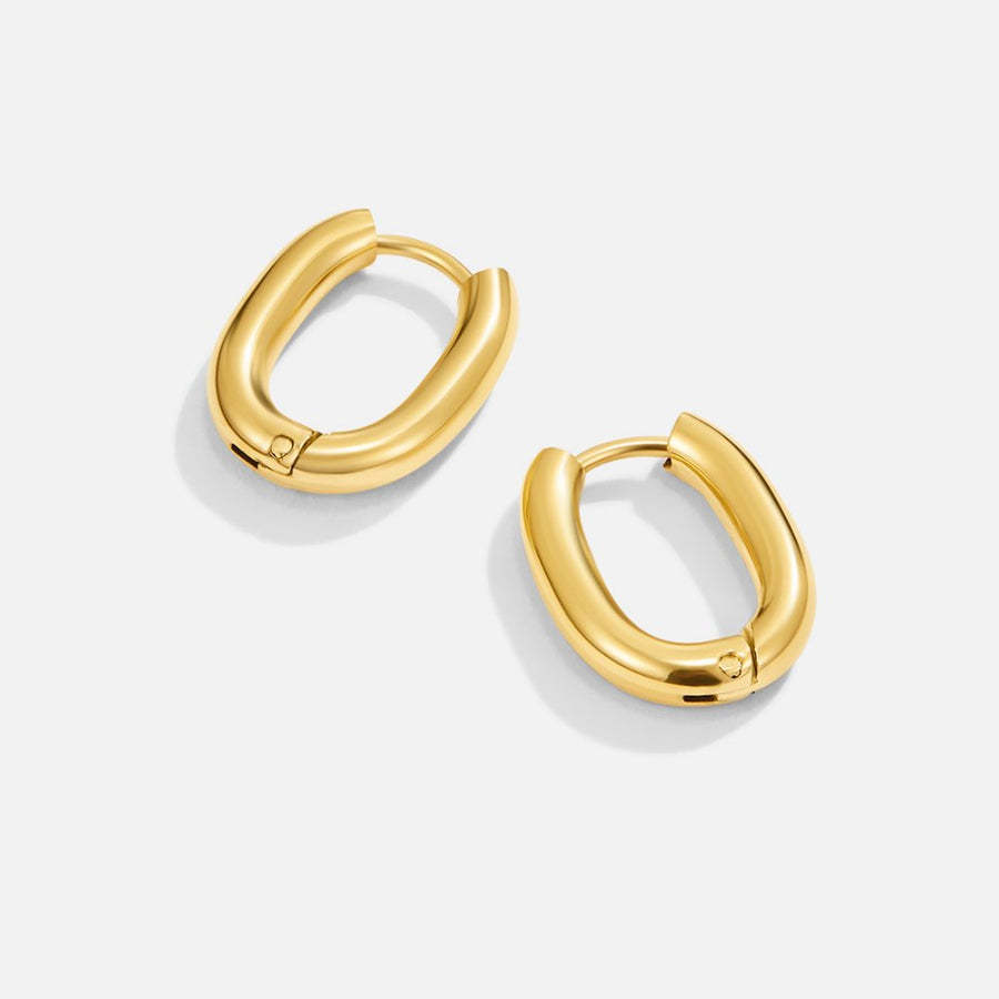 Stainless Steel 18K Gold-Plated Mini O-Ring Earrings - Image 14