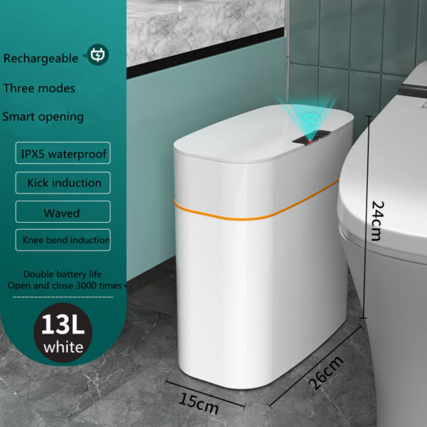 Smart Trash Can With Lid For Bedroom And Living Room Kitchen Storage Box Trash Can Induction Small Car Box Automatic Smart Dustbin Smart Trash Bin - Image 11