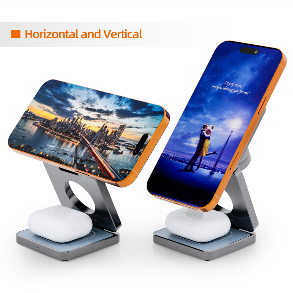 3-in-1 Foldable Magnetic Wireless Charging Desktop Stand