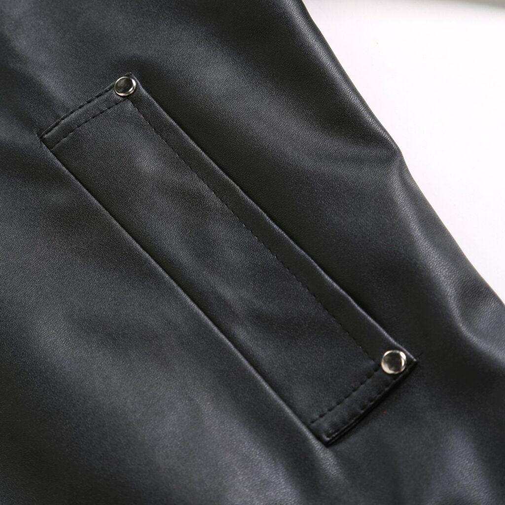 Mens Winter Warm Zip-Up Stand Collar Slim-Fit Leather Jacket Coats