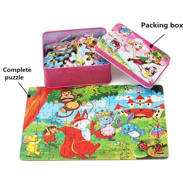 80PCS wooden educational toys educational development baby kids training toys children animal puzzle - Image 9