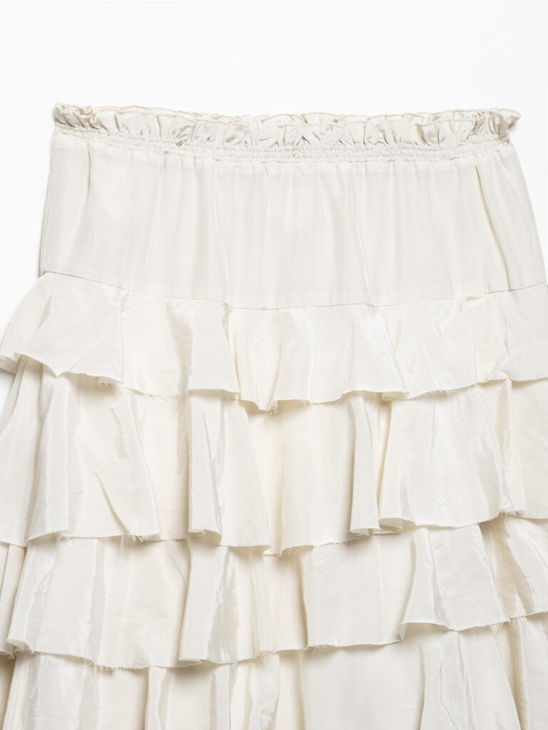 Women's Tiered-ribbon Decorated Cake-style Midi Skirt