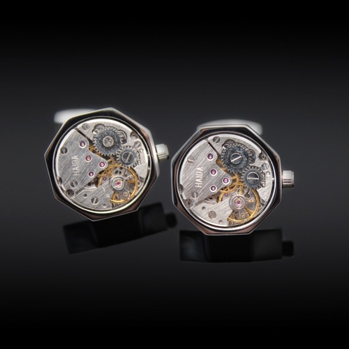 Octagonal Watch Engine Cufflinks - Image 5