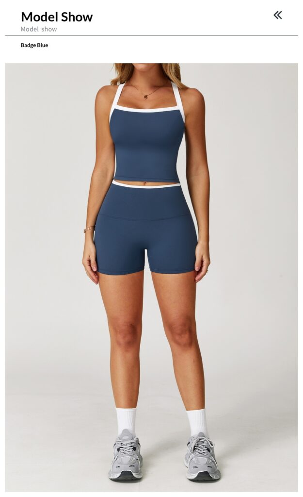 Nude-Feel Yoga Set Contrasting Colors, Crossed Back Design, Tight-Fitting Yoga Wear