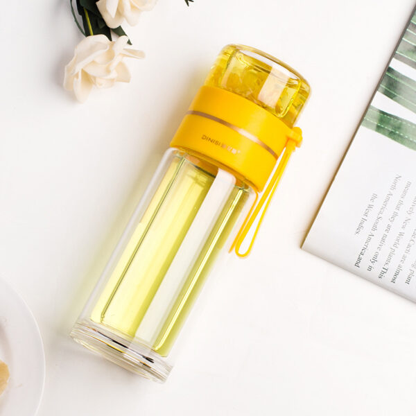 Glass Water Bottle With Tea Infuser Filter Tea Separation Double Wall Glass Bottle Leakproof Water Bottle - Image 17