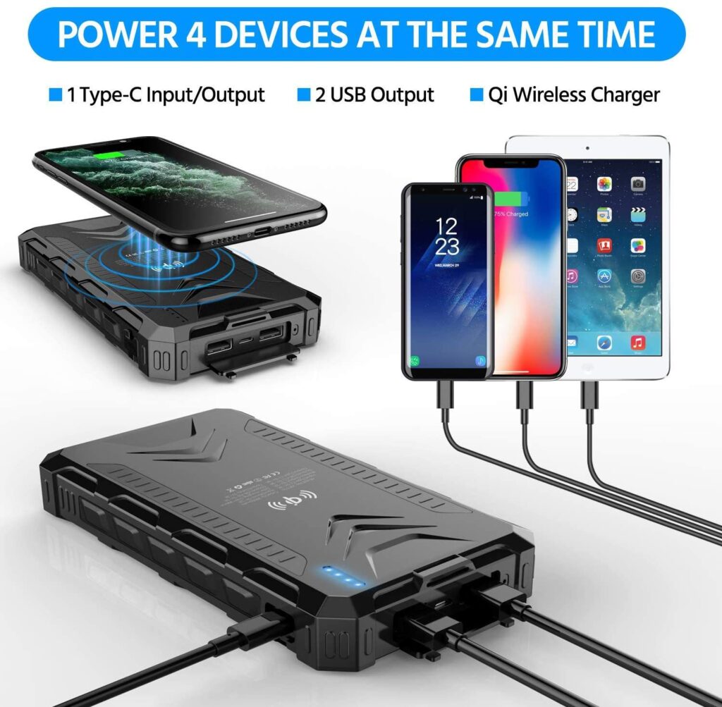Waterproof Solar-Powered Wireless Power Bank