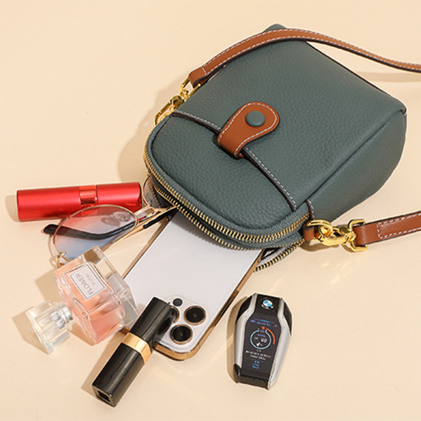 Lychee Pattern Mobile Phone Bag Small High Quality Leather Crossbody Bags For Women Wallet - Image 8
