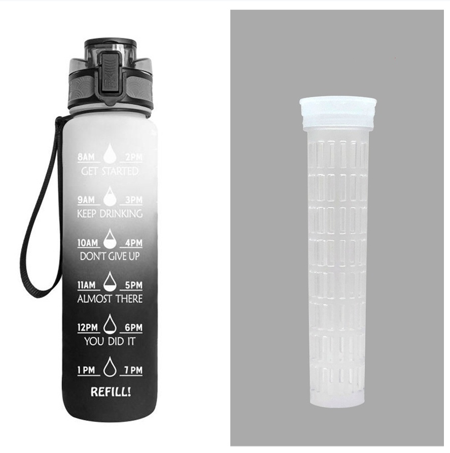 1L Tritan Water Bottle With Time Marker Bounce Cover Motivational Water Bottle Cycling Leakproof Cup For Sports Fitness Bottles - Image 55
