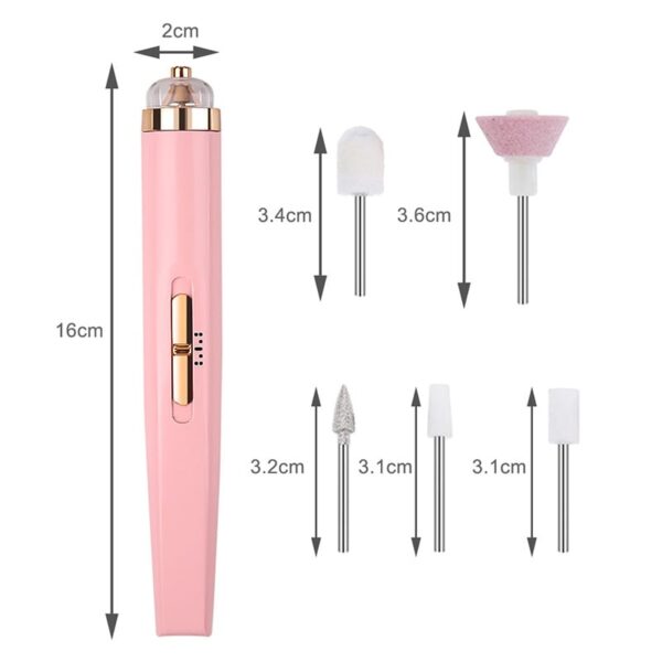 5in1 Manicure Machine Set Electric Nail Drill Polisher Cordless USB Rechargeable With LED Cutters Mill For Manicure Pedicure Accessor - Image 14