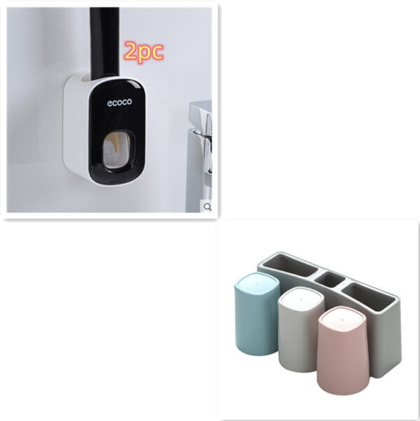 Wall Mounted Automatic Toothpaste Holder Bathroom Accessories Set Dispenser - Image 27