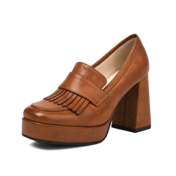 Women's Retro Chunky-Soled Commute Wedge Ultra-High Heels - Image 5