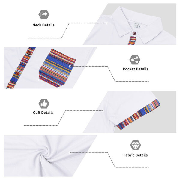 Men's Contrasting-Color Beach Short-Sleeve Casual Shirt - Image 26
