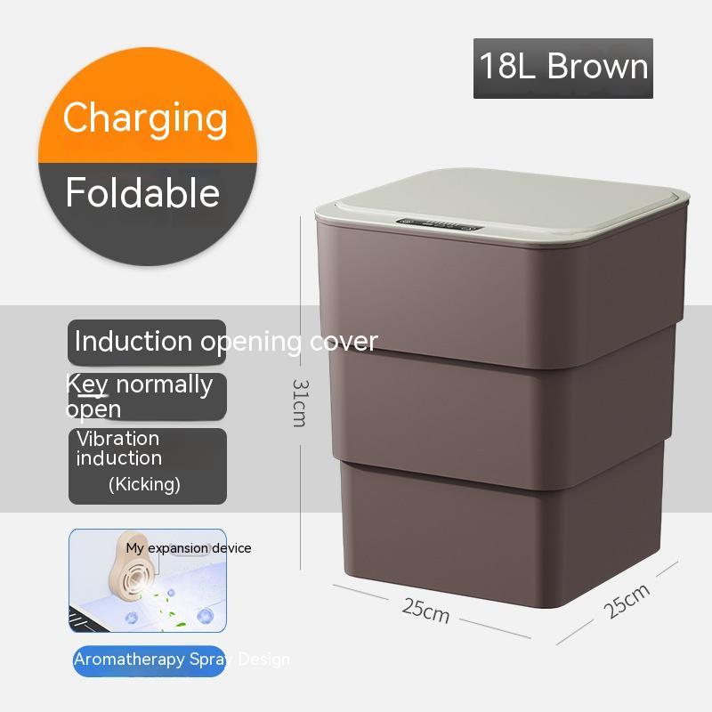 Smart Trash Can With Lid For Bedroom And Living Room Kitchen Storage Box Trash Can Induction Small Car Box Automatic Smart Dustbin Smart Trash Bin - Image 25