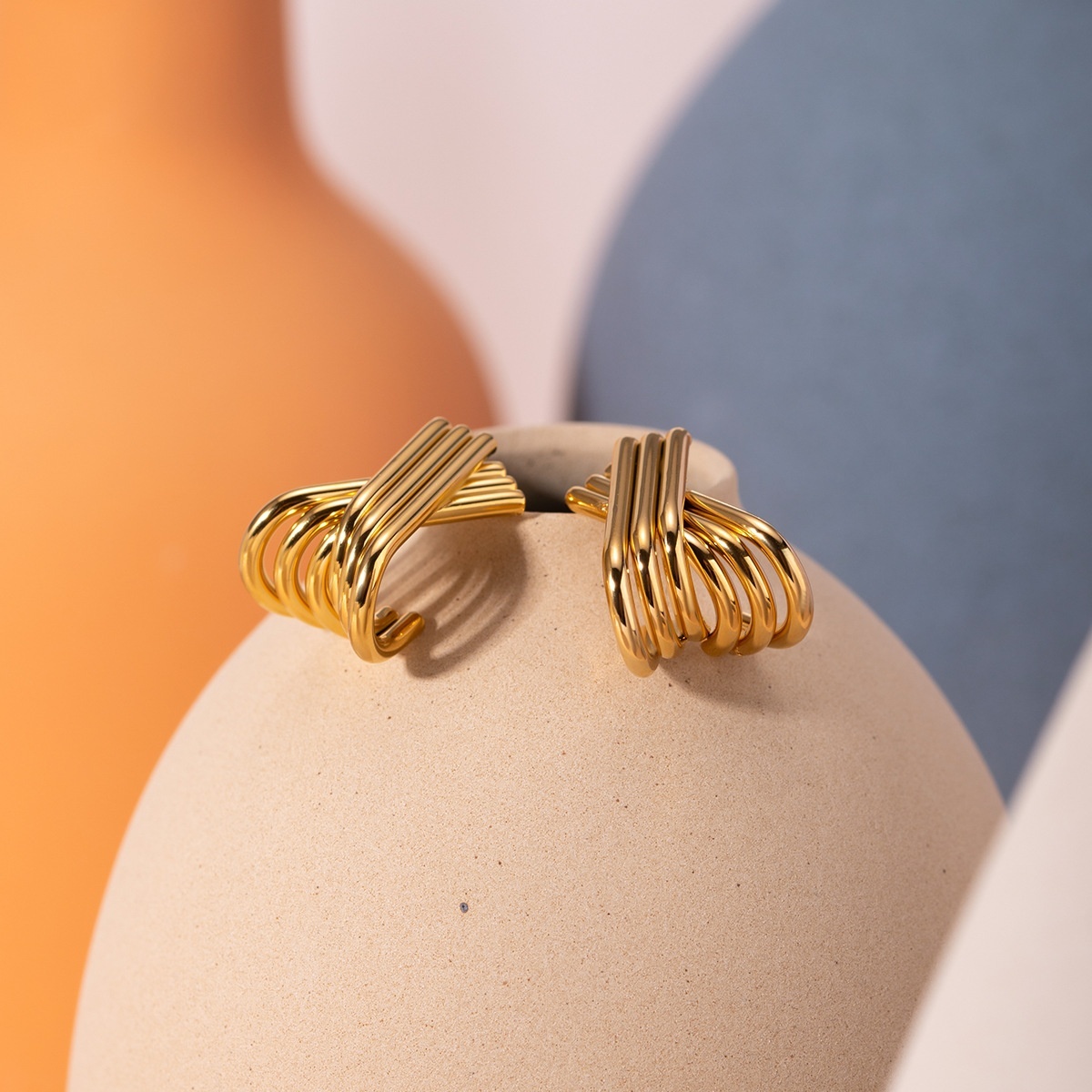 Three Pairs Of Stainless Steel Round Earrings - Image 2