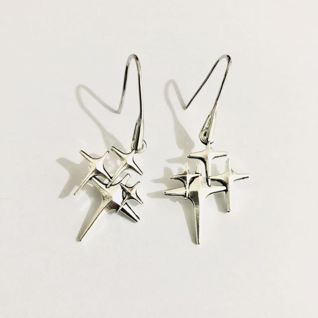 Unique Irregular Silver Copper Womens Instagram-Style High-End Earrings