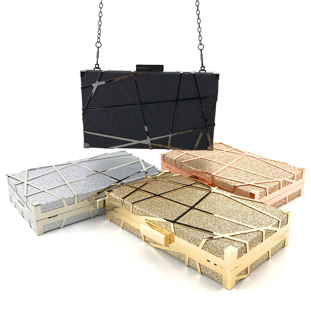 Luxury Handbags Bag Women Party Chain Glitter Gold Wedding Clutches Shoulder Bag - Image 3
