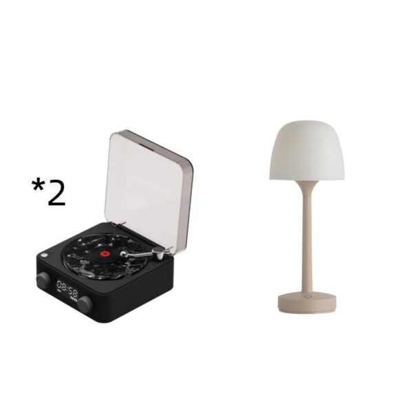 Retro Turntable Speaker Wireless Bluetooth-compatible 5.0 Vinyl Record Player Stereo Sound With White Noise RGB Projection Lamp Effect - Image 16