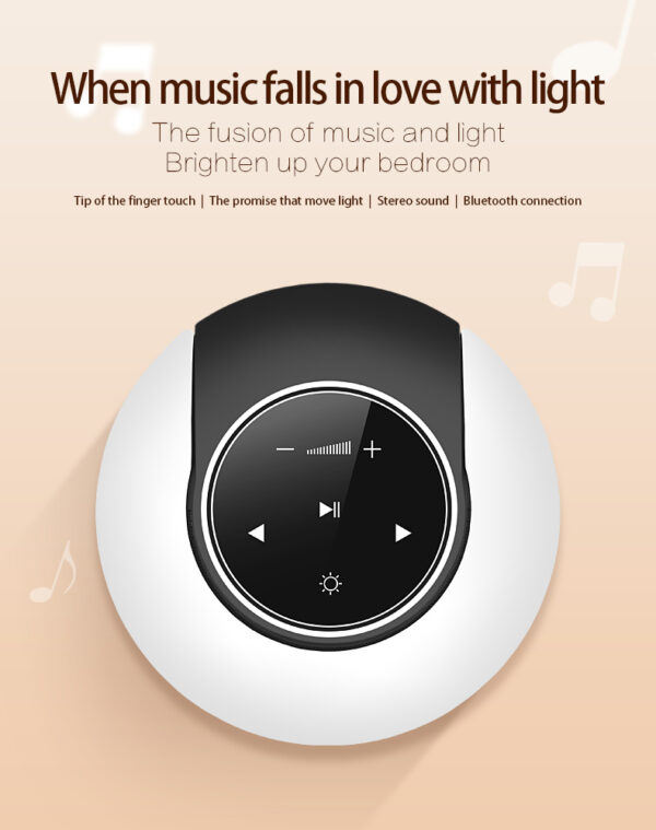 Creative Bluetooth Subwoofer Stereo Speaker LED Desk Lamp Stepless Dimming Folding Touch Atmosphere Night Light - Image 8