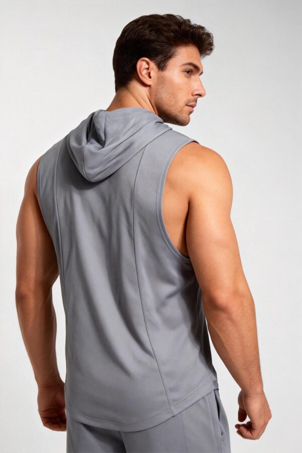 Men's High-Elastic Breathable Fitness Vest With Hood - Image 17