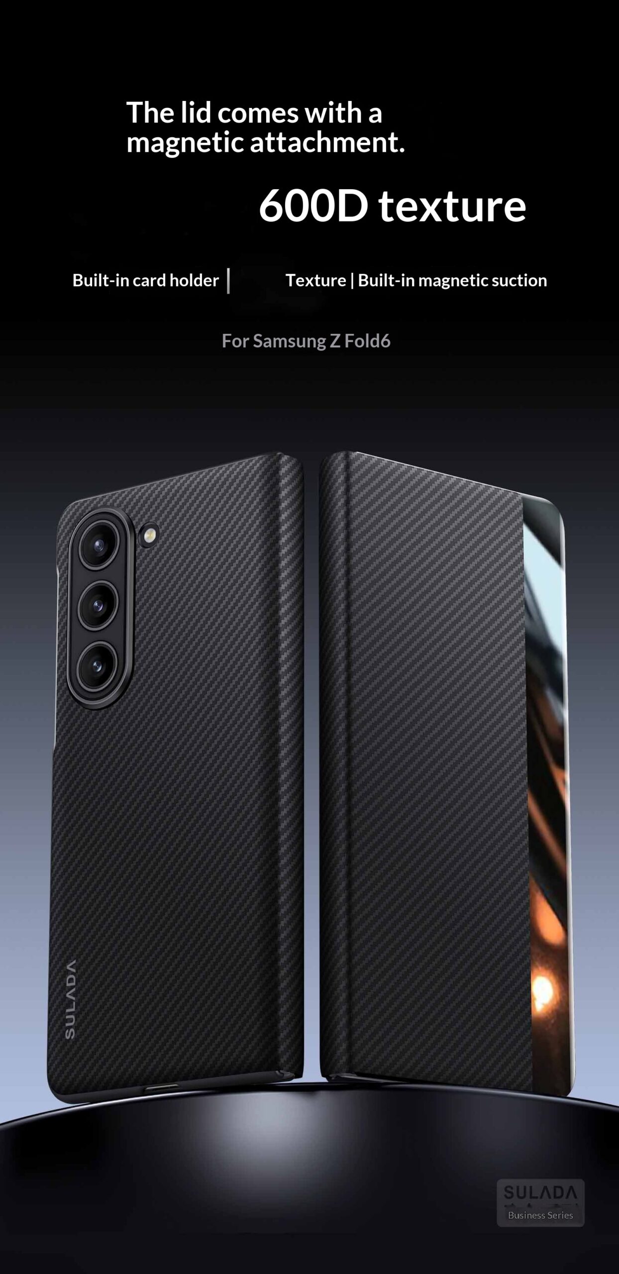 Carbon-fiber Leather Flip Case With Magnetic Card Slots For Phones - Image 10