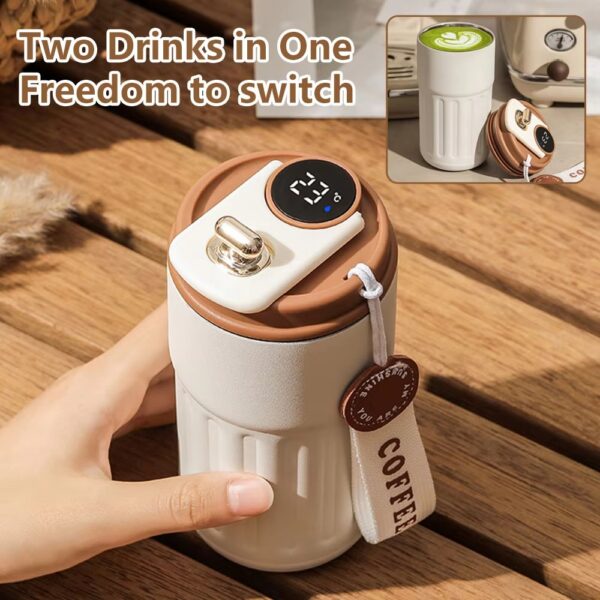 Smart Digital Thermal Bottle Portable Coffee Mug Stainless Steel Water Bottle In-Car Insulated Cup Keep Cold Vacuum Flasks 450ml - Image 12