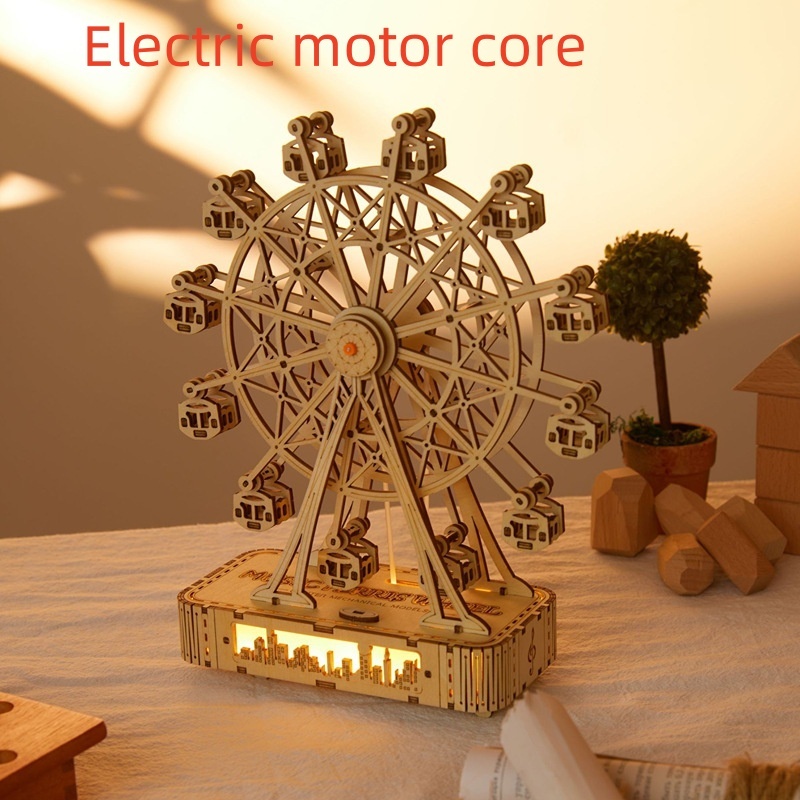 DIY Wooden 3D Puzzle - Irregular Shaped Ferris Wheel Model - Image 19
