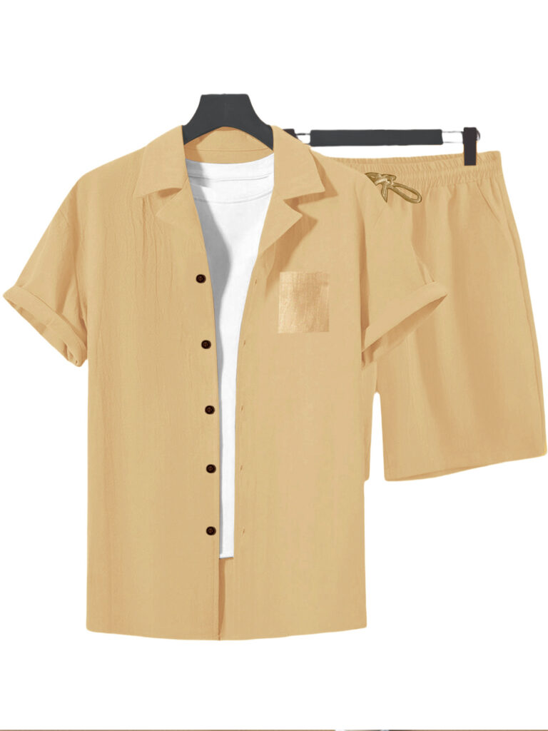 Men's Casual Linen Loose-Fit Button-Up Shirt With Lapel Collar