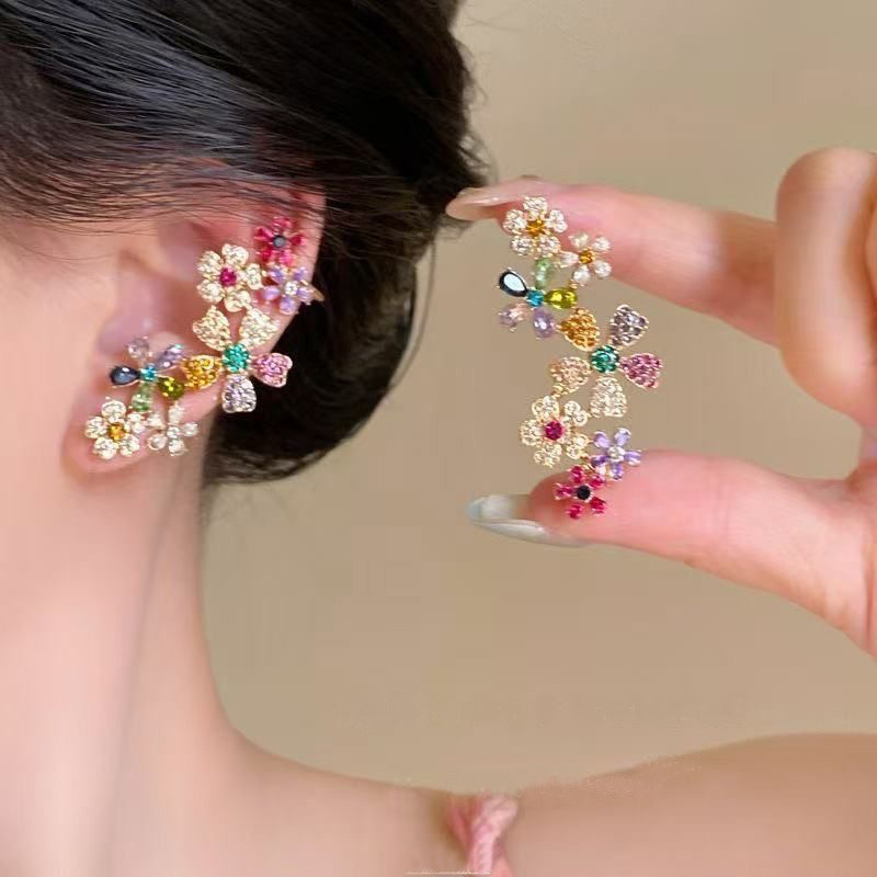 Dopamine Colored Flower Necklace And Earrings - Image 4