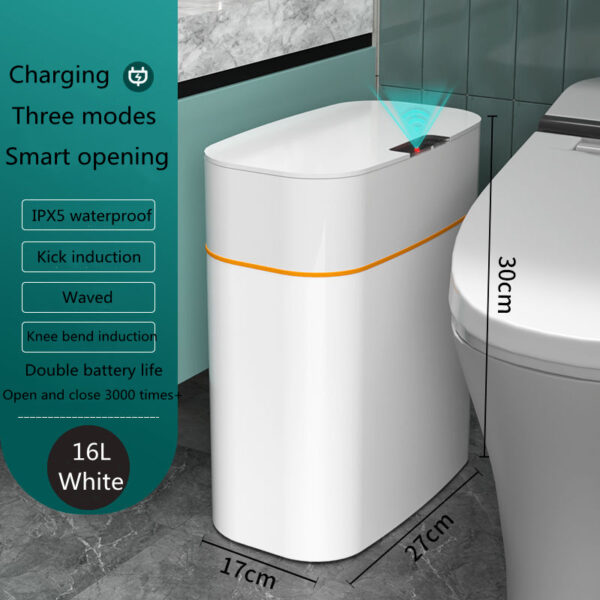 Smart Trash Can With Lid For Bedroom And Living Room Kitchen Storage Box Trash Can Induction Small Car Box Automatic Smart Dustbin Smart Trash Bin - Image 37