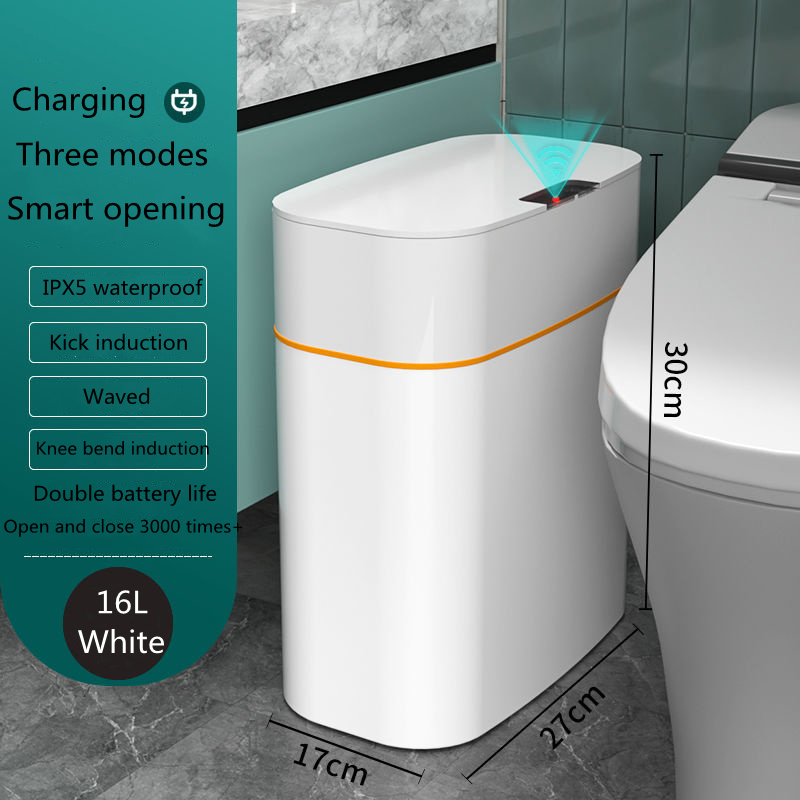 Smart Trash Can With Lid For Bedroom And Living Room Kitchen Storage Box Trash Can Induction Small Car Box Automatic Smart Dustbin Smart Trash Bin - Image 37