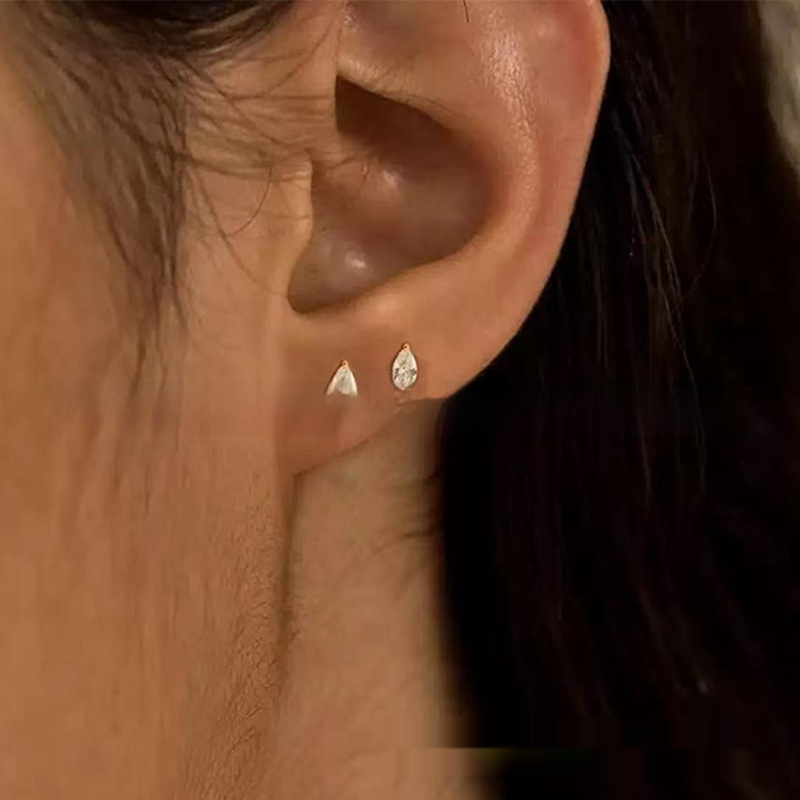Two-claw Zircon Stud Earrings, Unique Niche Design With Zircon Inlay - Image 8