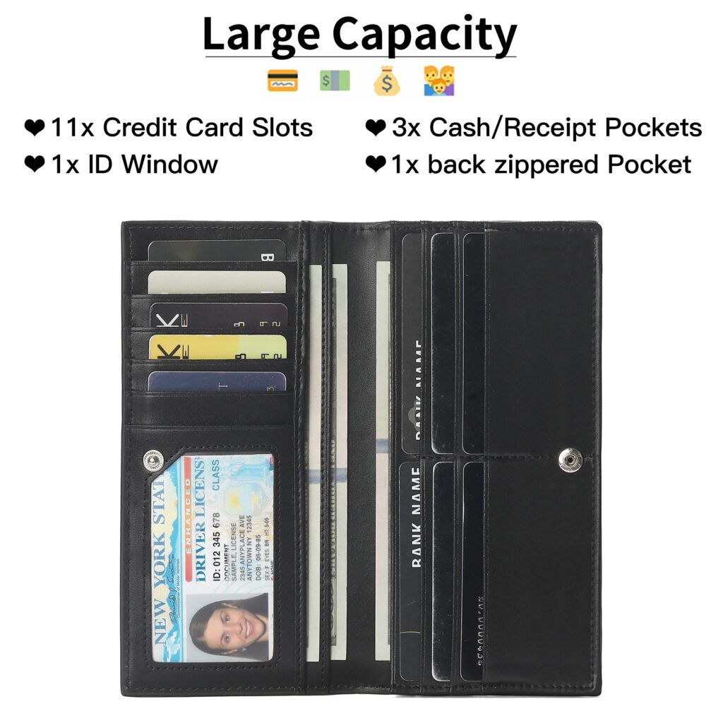GOIACII Anti-Scanning Womens Long Wallet Ultra-Thin European And American Style Minimalist