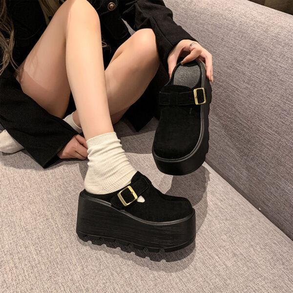 Wedge-toe Closed-toe Women's Outdoor Half Slippers - Image 2