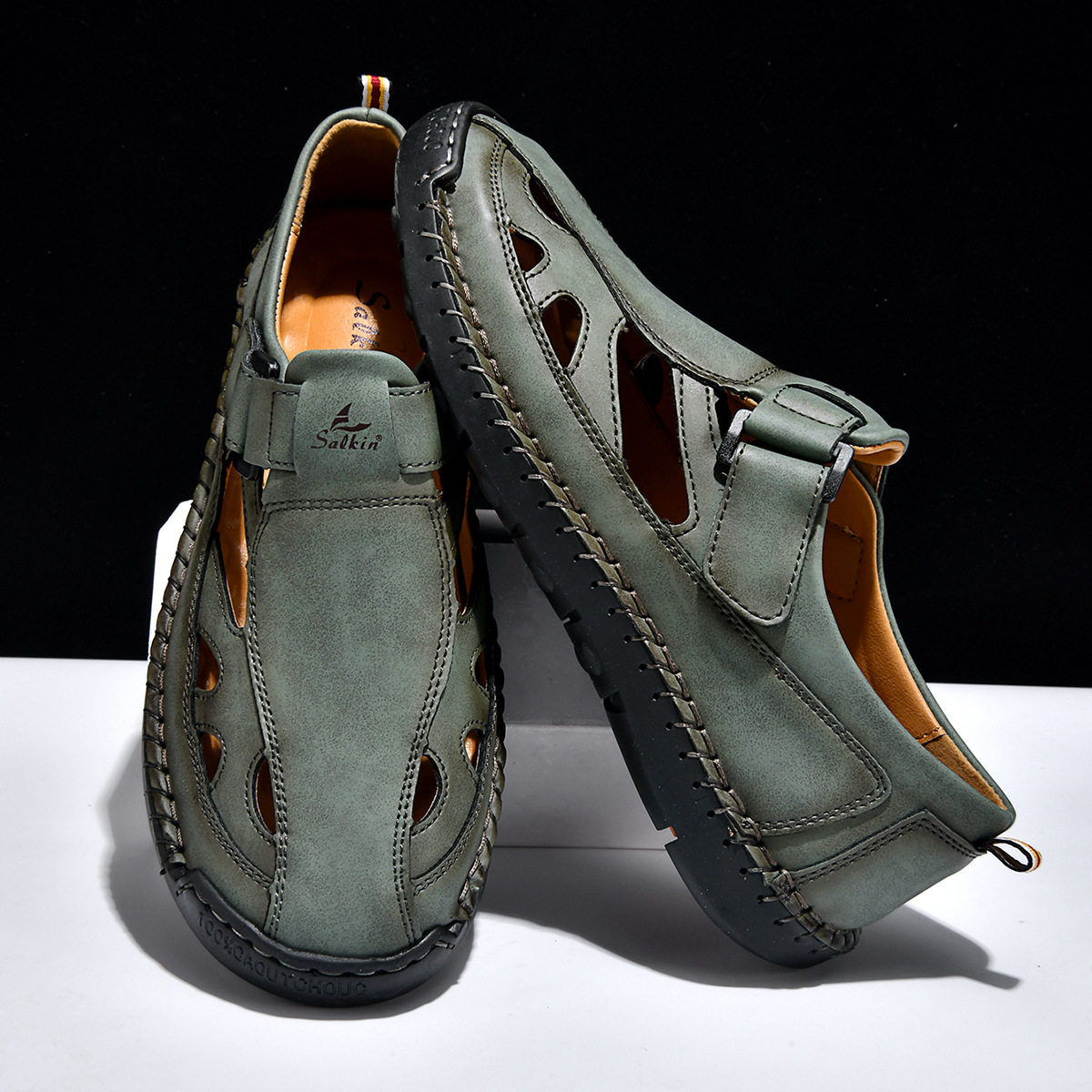 Breathable Hand-Sewn Mens Closed-Toe Sandals - Image 6