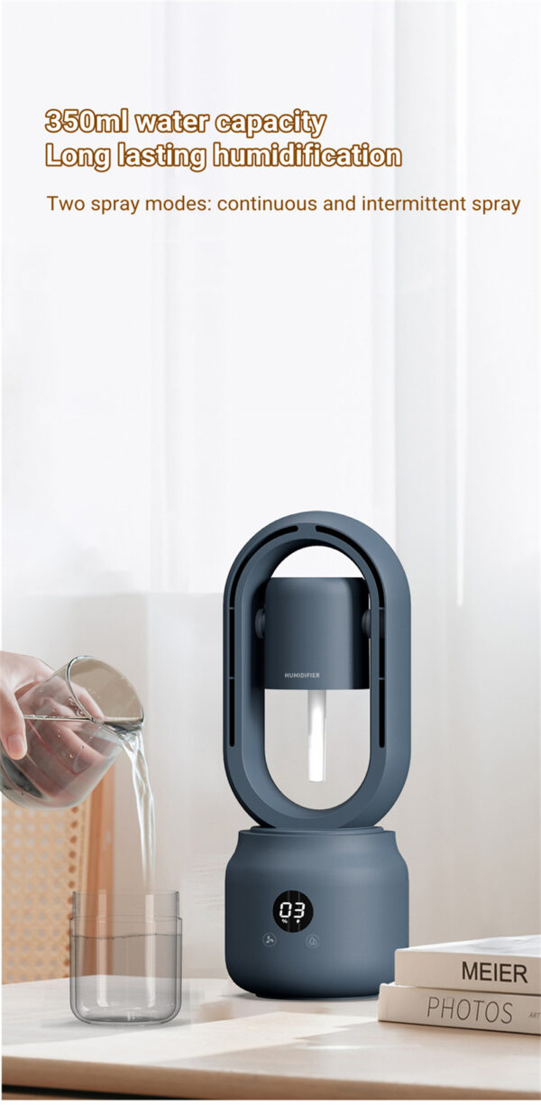 Summer Water Cooled Spray Mist Electric Fan USB Rechargeable Portable Wireless Air Humidifier Bladeless Ventilator Table Fan - Image 20