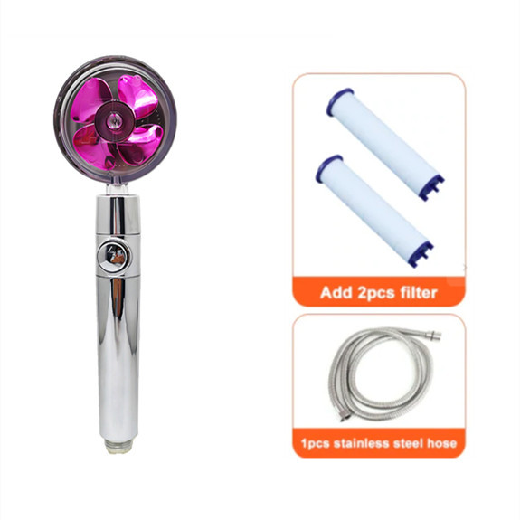 Shower Head Water Saving Flow 360 Degrees Rotating With Small Fan ABS Rain High Pressure Spray Nozzle Bathroom Accessories - Image 83