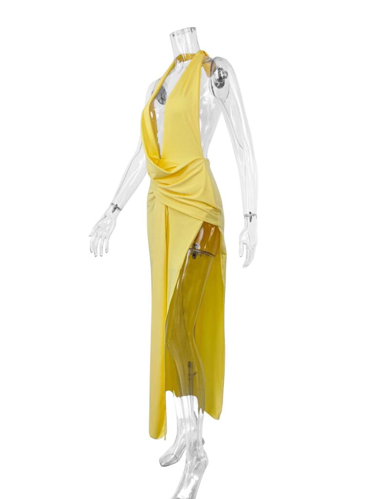 Feminine Solid Color Minimalism And Elegant Ribbon-Trimmed Dress