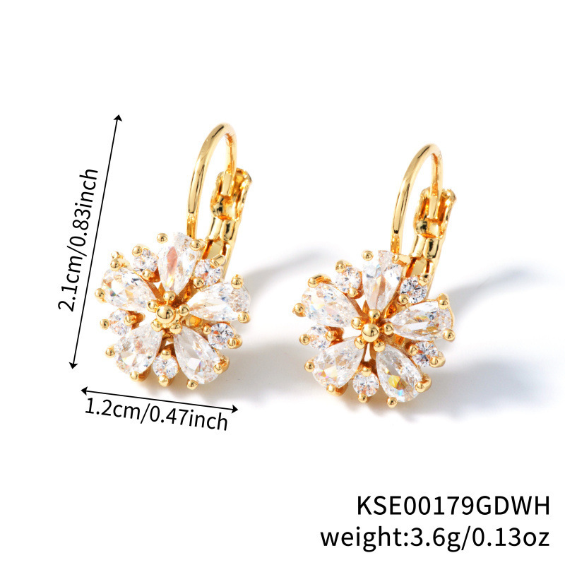 Colorful Zircon Ear Clips In Rose Gold - Image 15