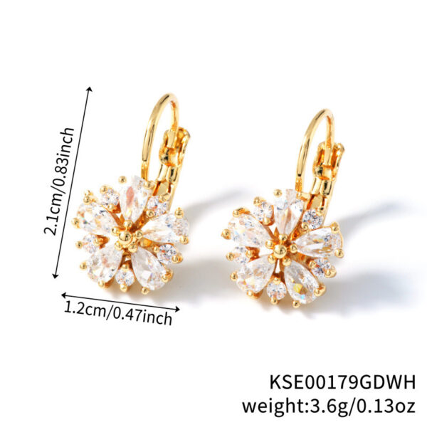 Colorful Zircon Ear Clips In Rose Gold - Image 5