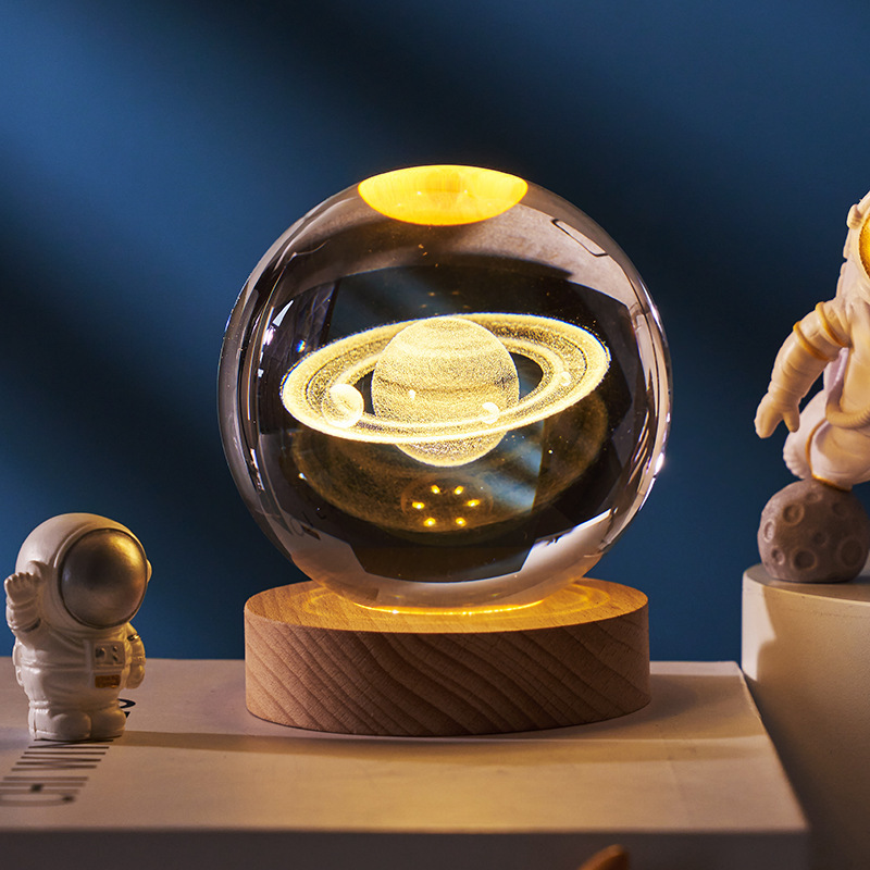 Luminous Starry Sky And Planets Moon Moon Crystal Ball Small Night Lamp Projection Ambience Light Creative Gift New Strange Gift - Image 31